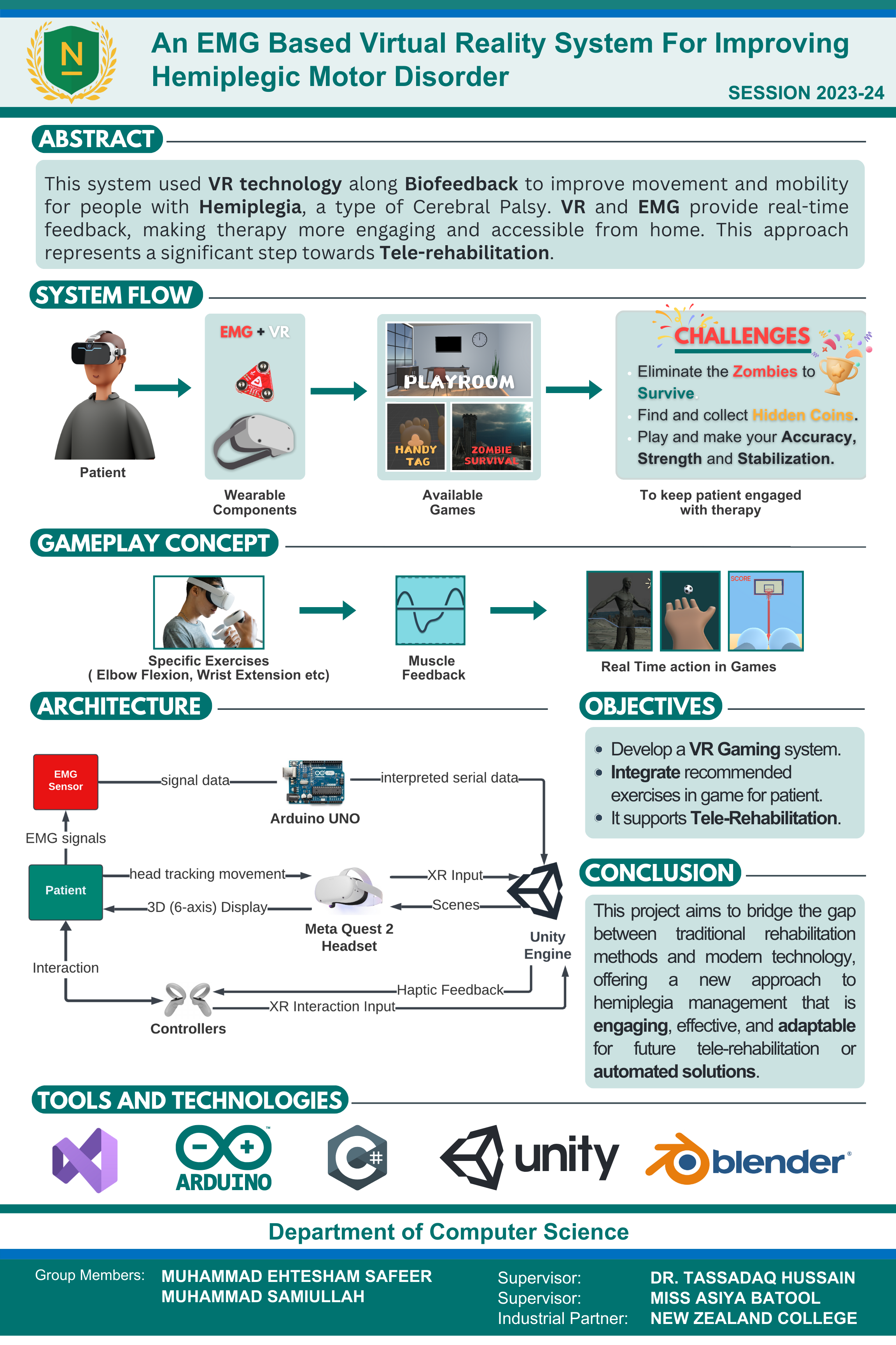 An EMG Based Virtual Reality System For Improving Hemiplegic Motor Disorder